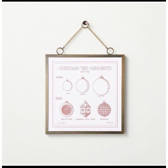 Christmas Ornament Prints (2) - Metal Framed Prints Wall Art Holiday Decor NWT - Picture 9 of 11